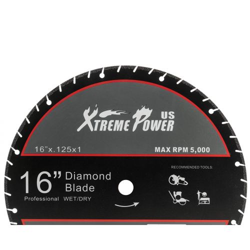 XtremepowerUS Multi-Purpose 16 inch Diamond Blade Metal Steel Iron Cut Off Saw Wheel Abrasive, 1 Arbor Ultra Fast Cutting Blade