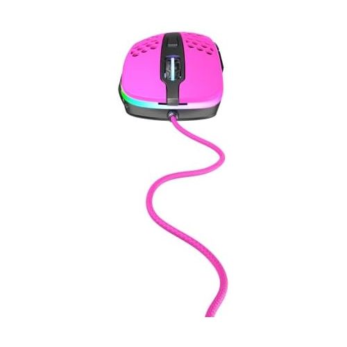  Xtrfy M4 RGB Ultra-Light Gaming Mouse, Unique Right-Handed Design, Pixart 3389 Sensor, Xtrfy EZcord - Pink