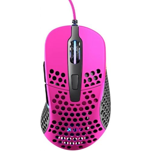  Xtrfy M4 RGB Ultra-Light Gaming Mouse, Unique Right-Handed Design, Pixart 3389 Sensor, Xtrfy EZcord - Pink