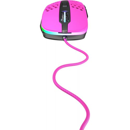  Xtrfy M4 RGB Ultra-Light Gaming Mouse, Unique Right-Handed Design, Pixart 3389 Sensor, Xtrfy EZcord - Pink