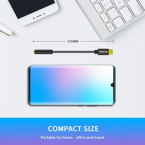  Xumee USB C to 3.5mm Headphone Adapter - USB Type C to AUX Audio Jack Hi-Res DAC Dongle Cable Cord Compatible with Pixel 5 4 3 XL, Samsung Galaxy S22 S21 S20 FE Ultra S20+ Plus Note 20 5