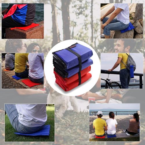  Xunfeney-Size Upgraded-2PCS Foam Hiking Seat Pad,Foldable Waterproof Ultralight 3 Layers Camping Seat Cushion,Outdoor Sitting Mat for Picnic,Backpacking,Trekking,Stadium,17.7x13.7