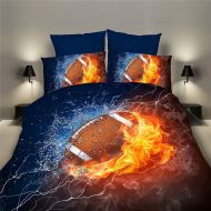 Xuzirui 3D Print Basketball Fortaball Comforter Quilt Cover Kids Bedding Sets Cover Twin Boys Bedding Comforter 3pcs Microfiber Sports Bedding for Men Boys