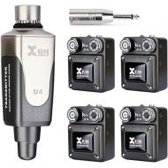 Xvive U4R4 Wireless in-Ear Monitor System 1 Transmitter and 4 Beltpack Receiver Personal IEM for Studio, Band Rehearsal,Live Performance,Camera Record