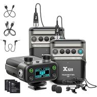 Xvive U5T2 Wireless Lavalier Microphone System for DSLR Cameras, Camcorders,with 2.4Ghz Dual-Channel, Noise Reduction, Mute,Hold Switch