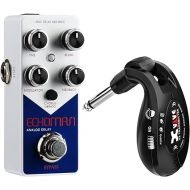 Xvive V21 Guitar Effect Pedal Echoman Vintage Pure Analog Delay TRUE BYPASS bundle with Xvive U2 Rechargeable 2.4GHZ Wireless Guitar Transmitters only