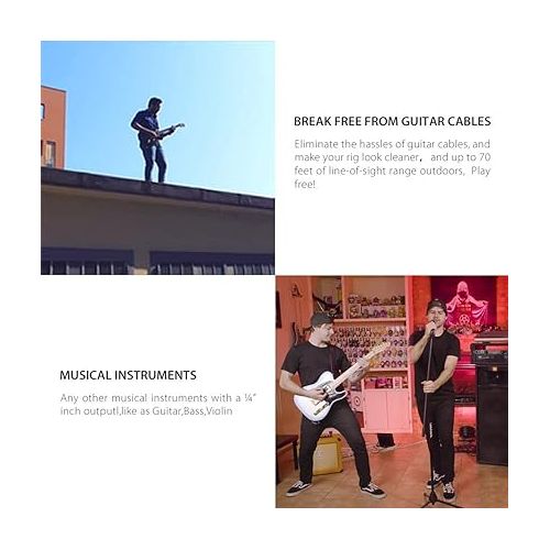  Xvive U2 Guitar Wireless System Guitar Wireless Transmitter and Receiver 2.4GHz 4 Channels for Guitar,Electric Guitar,Bass,Violin