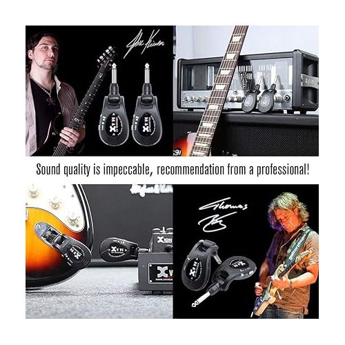  Xvive U2 Guitar Wireless System Guitar Wireless Transmitter and Receiver 2.4GHz 4 Channels for Guitar,Electric Guitar,Bass,Violin