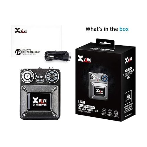  Xvive U4R Wireless in Ear Monitor System Receiver (One Receiver ONLY)