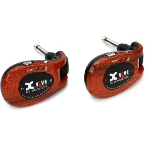  Xvive U2 Digital Wireless Guitar System and Strap Holder Bundle - Wood Finish