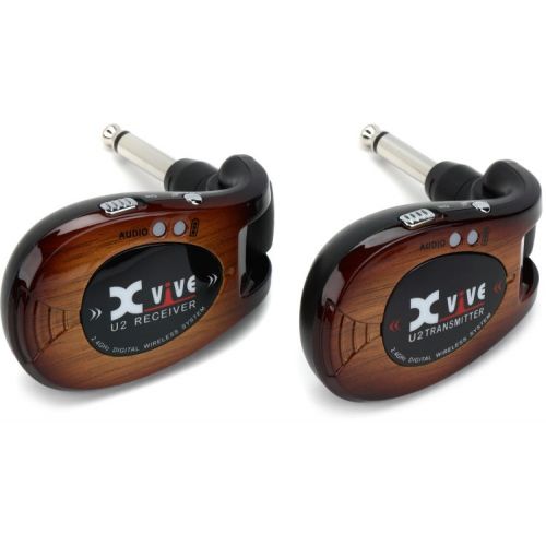  Xvive U2 Digital Wireless Guitar System and Strap Holder Bundle - 3-tone Sunburst