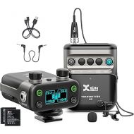 Xvive U5 Wireless Lavalier Microphone System 2.4Ghz Dual Channel with LV1 Lavalier Mic for DSLR Camera,Digital Camera,Recorder,Smart Phone for Recording YouTube TikTok Vlogging