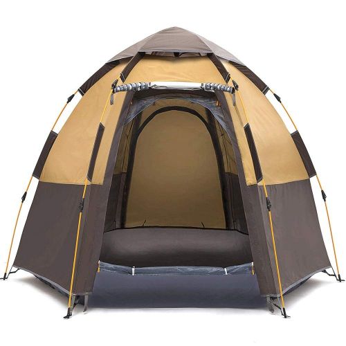  XzAJK Camping Tent Hexagon Waterproof Dome Thickening Rain Automatic Pop-up Outdoor Sports Tent Camping Field 5-8 People (Color : Gray, Size : 5-8 People)