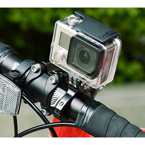  Y&M Aluminium Lenker Halterungen, Y & M (TM) Aluminium Bike Klemme Fahrrad Lenker Halterung Halter Adapter fuer GoPro Hero 233+ 4Sports Action Kameras, schwarz