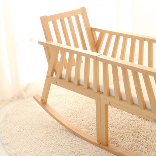  Y&N WOOD Baby Wood Rocking Cradle Indoor Multifuntional Gliding Bassinet & Rocking Chairs for Children & Adults