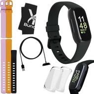 Fitbit Inspire 3 Fitness Tracker Bundle - Includes Fitbit Inspire 3 Watch, 2 Silicone Bands, 2 Screen Protectors, Cleaning Cloth & Charger - Fit Bit Fitness Monitor for Women & Men