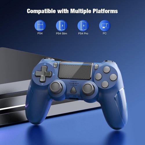 [아마존베스트]Y Team Wireless Controller for Playstation 4, PS4 Remote Gamepad Joystick for PS4 Pro,PS4 Slim with Dual Vibration 6-axis Gyro Sensor Audio Function Blue