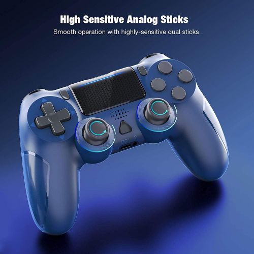  [아마존베스트]Y Team Wireless Controller for Playstation 4, PS4 Remote Gamepad Joystick for PS4 Pro,PS4 Slim with Dual Vibration 6-axis Gyro Sensor Audio Function Blue