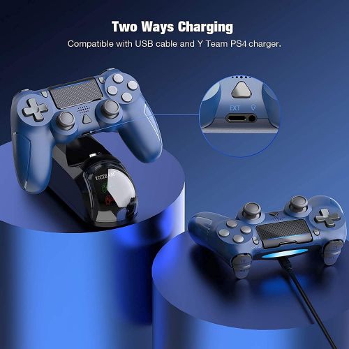  [아마존베스트]Y Team Wireless Controller for Playstation 4, PS4 Remote Gamepad Joystick for PS4 Pro,PS4 Slim with Dual Vibration 6-axis Gyro Sensor Audio Function Blue