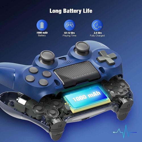  [아마존베스트]Y Team Wireless Controller for Playstation 4, PS4 Remote Gamepad Joystick for PS4 Pro,PS4 Slim with Dual Vibration 6-axis Gyro Sensor Audio Function Blue