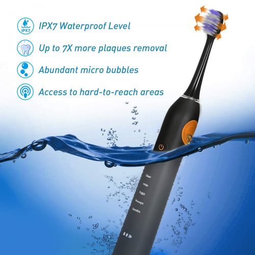  Y.F.M. Electric Toothbrush, Y.F.M Waterproof Rechargeable Toothbrush for Adults, 5 Modes with 2 Min Build...