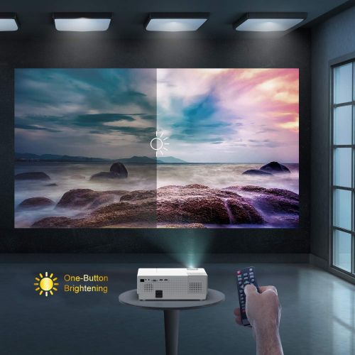  YABER Y31 Native 1920x 1080P Projector 7000 Lux Upgrade Full HD Video Projector, ±50° 4D Keystone Correction Support 4K, LCD LED Home Theater Projector Compatible with Phone,PC,TV