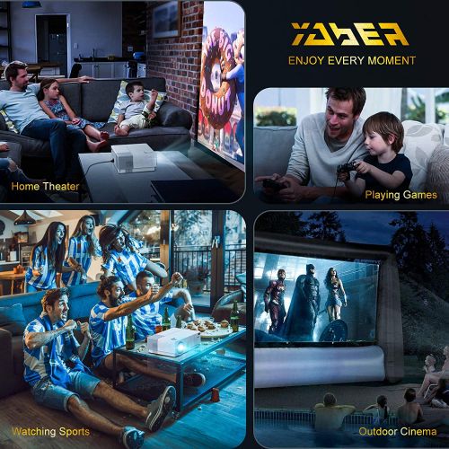  YABER Y31 Native 1920x 1080P Projector 7000 Lux Upgrade Full HD Video Projector, ±50° 4D Keystone Correction Support 4K, LCD LED Home Theater Projector Compatible with Phone,PC,TV