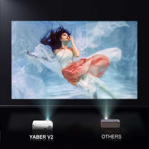  YABER V2 WiFi Mini 8000L Projector [Projector Screen Included] 1080P Full HD and 300 Supported, Portable Wireless Mirroring Projector for iOS/Android/TV Stick/PS4/PC Home & Outdoor