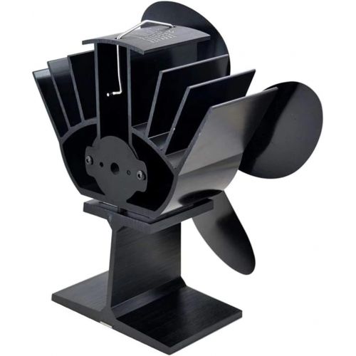  YADSHENG Fireplace Fan 4 Blade Heat Powered Stove Fan for Wood Log Burner Fireplace Silent Eco Friendly Heat Distribution (Color : Black, Size : One Size)