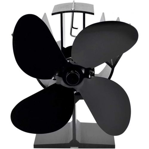  YADSHENG Fireplace Fan 4 Blade Heat Powered Stove Fan for Wood Log Burner Fireplace Silent Eco Friendly Heat Distribution (Color : Black, Size : One Size)