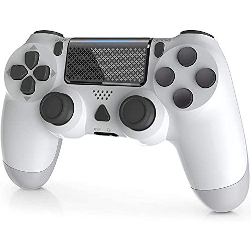  YAEYE Wireless Controller for PS4, 1000mAh PS4 Gamepad Joystick for PS4/Pro/Slim Console with Dual Vibration Bluetooth Connection and 6-axis Gyro Sensor Touchpad (White)