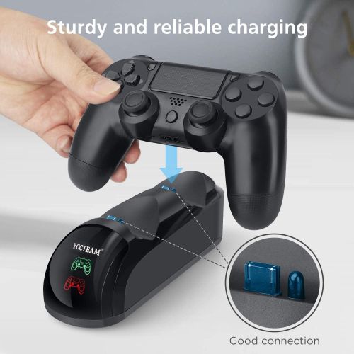  [아마존베스트]PS4 Controller Charger, YAEYE USB Charger Charging Docking Station Stand for Playstation 4 PS4/PS4 Slim/PS4 Pro Controller, Black