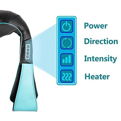  YAGO Handheld Shiatsu Neck & Back Massager with Heat, 3D Electric Deep Tissue Kneading Self Massager for...