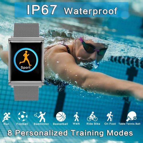  YAKOO Smart Watch for Women - Waterproof Fitness Tracker with Blood Pressure Heart Rate Monitor, Activity Tracker Pedometer Sleep Monitor Calorie, Outdoor Sport Smartwatch for Moth