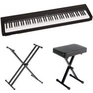 YAMA9 Yamaha P71 88-Key Weighted Action Digital Piano with Sustain Pedal, Power Supply, Stand, and Bench