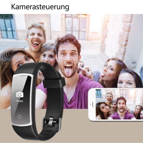  YAMAY Fitness Armband mit Blutdruckmessung,Smartwatch Fitness Tracker mit Pulsmesser Wasserdicht IP68 Fitness Uhr Blutdruck Messgerate Pulsuhr Schrittzahler Uhr fuer Damen Herren An