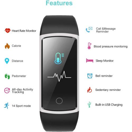  [아마존 핫딜]  [아마존핫딜]YAMAY Fitness Tracker with Blood Pressure Monitor Heart Rate Monitor,IP68 Waterproof Activity Tracker 14 Mode Smart Watch with Step Counter Sleep Tracker,Fitness Watch for Women Me