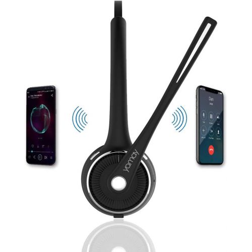  [아마존 핫딜]  [아마존핫딜]YAMAY Pro Trucker Bluetooth Headset/Office Wireless Headset, Bluetooth Earpiece Noise Cancelling Headphones with Microphone,Charging Dock,Mute Function for Car Call Center iPhone A
