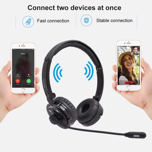  [아마존 핫딜] [아마존핫딜]Bluetooth Headphones with Mic,YAMAY Wireless Bluetooth Headset Noise Cancelling Headphones with Boom Microphone On Ear Phone Headset for Office Phone Call Center Customer Service P