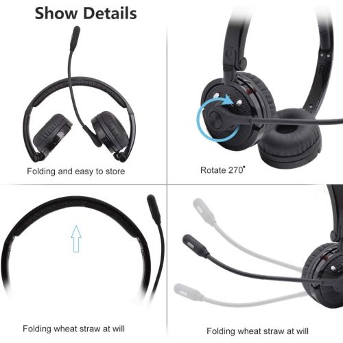  [아마존 핫딜] [아마존핫딜]Bluetooth Headphones with Mic,YAMAY Wireless Bluetooth Headset Noise Cancelling Headphones with Boom Microphone On Ear Phone Headset for Office Phone Call Center Customer Service P