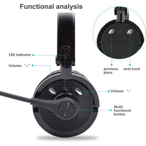  [아마존 핫딜] [아마존핫딜]Bluetooth Headphones with Mic,YAMAY Wireless Bluetooth Headset Noise Cancelling Headphones with Boom Microphone On Ear Phone Headset for Office Phone Call Center Customer Service P