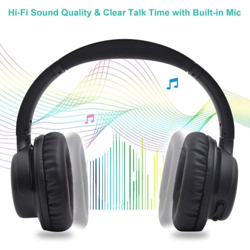  [아마존핫딜][아마존 핫딜] Bluetooth Headphones Over Ear,YAMAY Noise Cancelling Headphones Wireless Headset with Microphone,Hi-Fi Sound,3.5mm Audio Cable,20 Hours Playtime,Soft Earpads for Cell Phones PC Tab