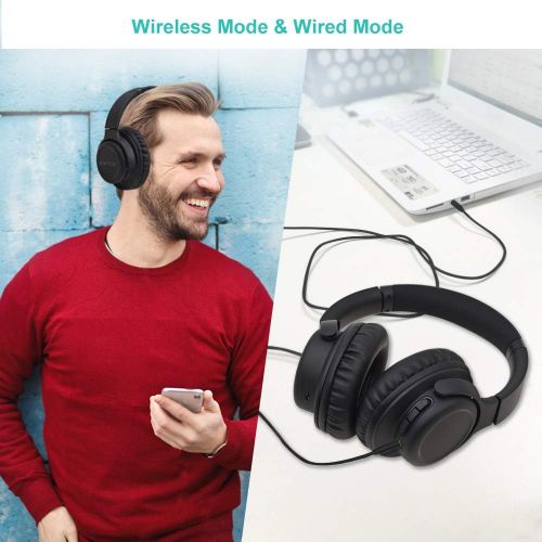  [아마존핫딜][아마존 핫딜] Bluetooth Headphones Over Ear,YAMAY Noise Cancelling Headphones Wireless Headset with Microphone,Hi-Fi Sound,3.5mm Audio Cable,20 Hours Playtime,Soft Earpads for Cell Phones PC Tab