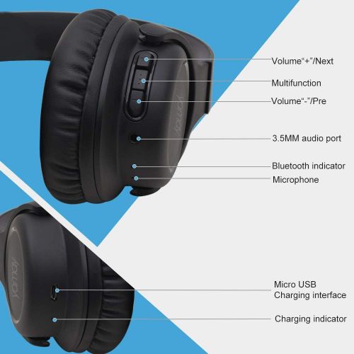  [아마존핫딜][아마존 핫딜] Bluetooth Headphones Over Ear,YAMAY Noise Cancelling Headphones Wireless Headset with Microphone,Hi-Fi Sound,3.5mm Audio Cable,20 Hours Playtime,Soft Earpads for Cell Phones PC Tab