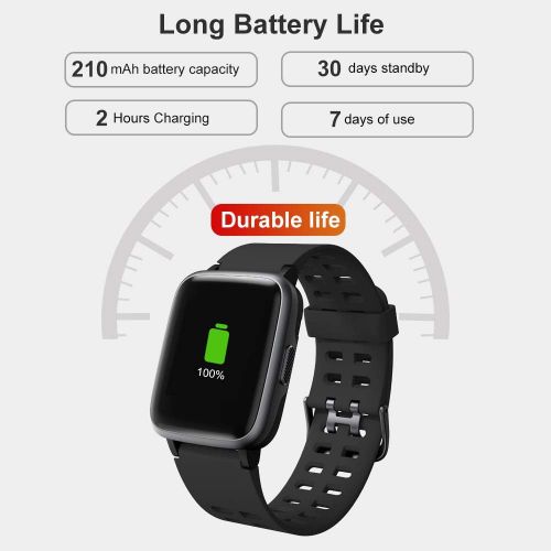  [아마존베스트]Smart Watch for Android iOS Phone 2019 Version IP68 Waterproof,YAMAY Fitness Tracker Watch with Pedometer Heart Rate Monitor Sleep Tracker,Smartwatch Compatible with iPhone Samsung