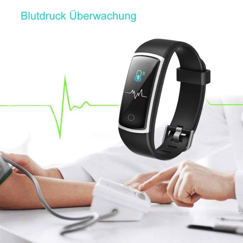  [아마존 핫딜]  [아마존핫딜]YAMAY Fitness Armband mit Blutdruckmessung,Smartwatch Fitness Tracker mit Pulsmesser Wasserdicht IP68 Fitness Uhr Blutdruck Messgerate Pulsuhr Schrittzahler Uhr fuer Damen Herren An