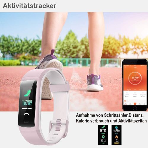  [아마존 핫딜]  [아마존핫딜]YAMAY Fitness Armband,Smartwatch Wasserdicht IP68 Fitness Uhr Fitness Tracker mit Pulsmesser Schrittzahler Pulsuhr Aktivitatstracker Sportuhr fuer Damen Herren Anruf SMS Beachten fue