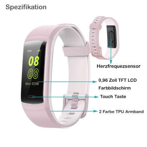  [아마존 핫딜]  [아마존핫딜]YAMAY Fitness Armband,Smartwatch Wasserdicht IP68 Fitness Uhr Fitness Tracker mit Pulsmesser Schrittzahler Pulsuhr Aktivitatstracker Sportuhr fuer Damen Herren Anruf SMS Beachten fue