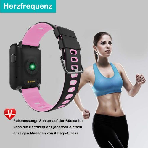  [아마존 핫딜]  [아마존핫딜]YAMAY Smartwatch Wasserdicht IP68 Smart Watch Uhr mit Pulsmesser Fitness Tracker Sport Uhr Fitness Uhr mit Schrittzahler,Schlaf-Monitor,Stoppuhr,Call SMS Benachrichtigung Push fuer