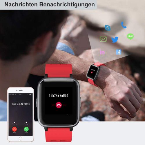  [아마존 핫딜]  [아마존핫딜]YAMAY Smartwatch,Fitness Armband Uhr Voller Touch Screen Fitness Uhr IP68 Wasserdicht Fitness Tracker Sportuhr mit Schrittzahler Pulsuhren Stoppuhr fuer Damen Herren Smart Watch fuer